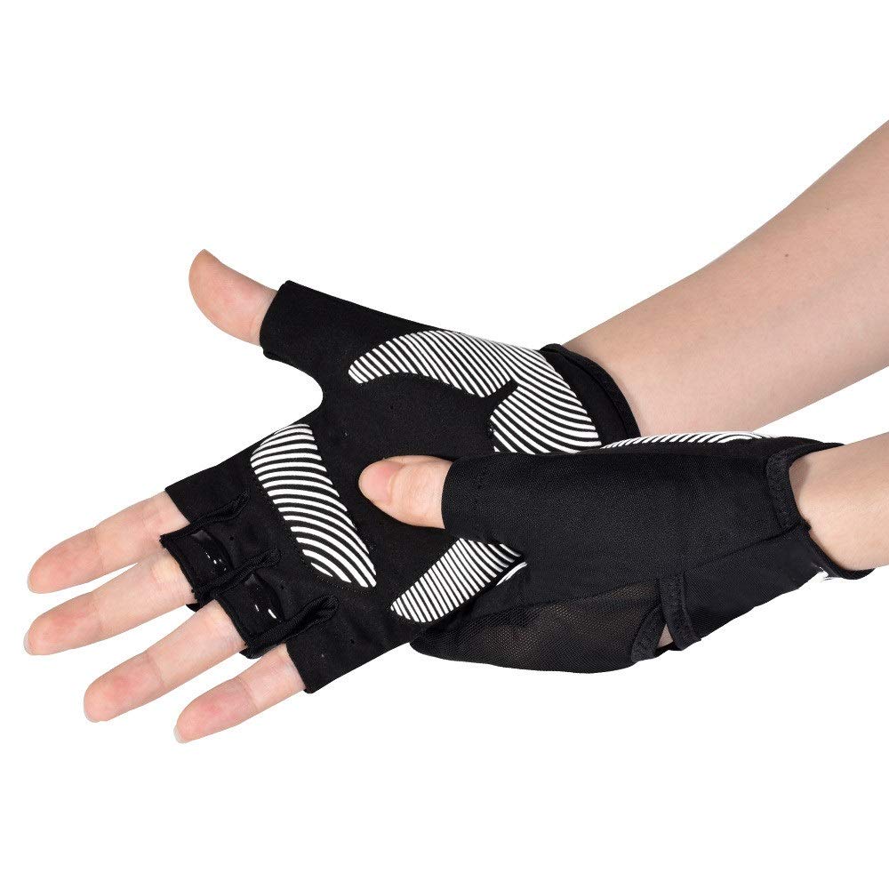 Guanti Antiscivolo per la Palestra Guanti da Palestra, Guanti da Cross Training, Guanti da Sollevamento Pesi Senza Dita(Schwarz,S/M)