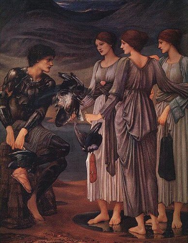 TOPofART Burne-Jones (The Arming of Perseus, c.1885/88) Canvas Art Print Reproduction (24x19.9 in) (61x51 cm)
