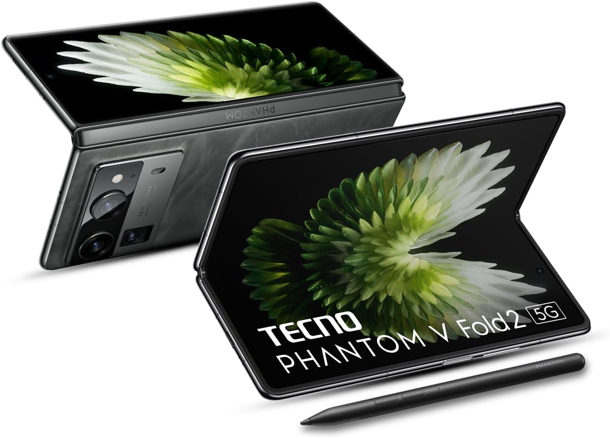 Tecno Phantom V Fold 2, Strongest Fold Ever, Largest Display and Battery in the Segment with 5750mAh, Rear-Triple 50MP Camera with OIS, Wi-Fi and 70W Fast Charger, Karst Green, 12GB+512GB