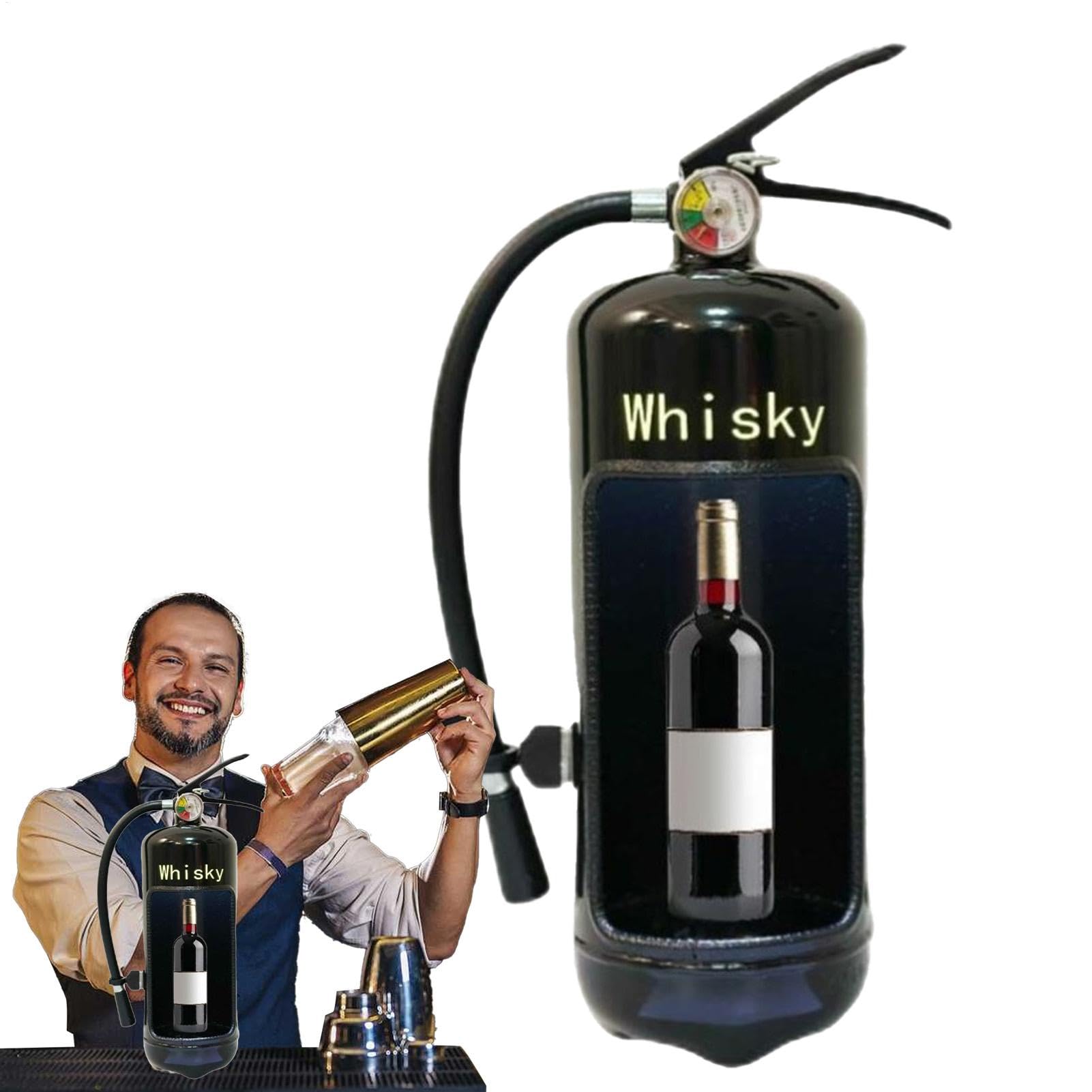 Sostenedor del vino extintor,Extintor Dispensador de vino | Sistema de almacenamiento de vino para el hogar,Caja de vino de armario de hierro creativo para decoración y decoración del hogar