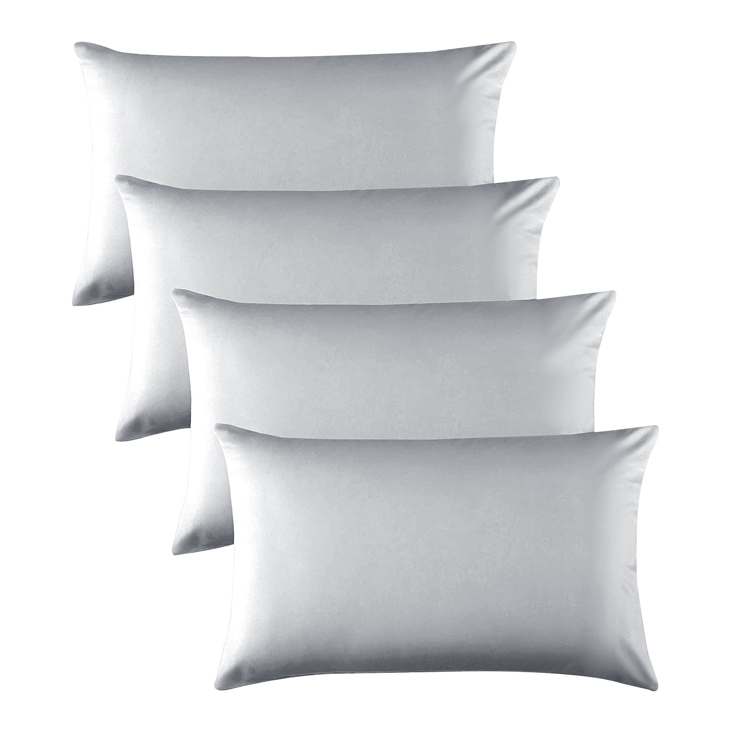 Hafaa Pillow Cases 4 Pack – Easy Care Soft Brushed Microfiber Silver Pillow cases - Wrinkle, Fade, Stain Resistant with Envelope Closure Bed Pillow Covers Protectors, 50x75 cm — image 1