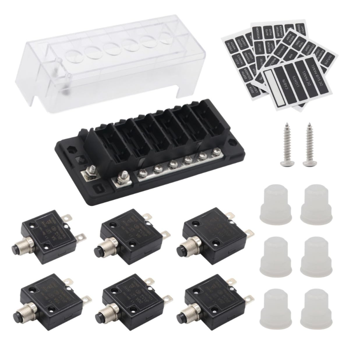 Boîte de Disjoncteurs 6 Positions 100a ABS pour Voiture 12-32v