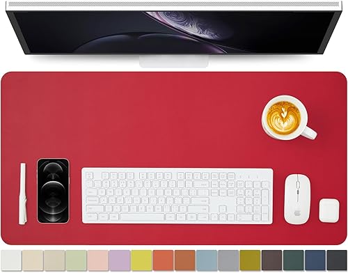 Miniatura 70 de Tapete de escritorio de piel antideslizante de poliuretano (PU), para organización de escritorio y accesorios, ideal para alfombrilla de mouse y de