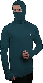 Camiseta Skube Com Máscara e Capuz Proteção UV 50+ Dry Fit Segunda Pele Térmica Tecido Termodry Manga Longa Dedeira