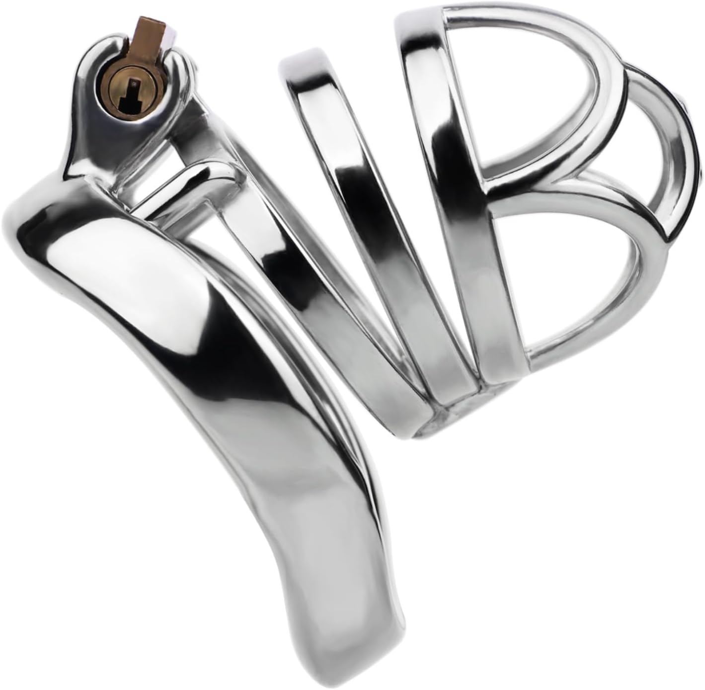 304 Stainless Steel Male Chastity Cages, Breathable Chastity Device for Men Metal Adult Sex Toy with Ring & 2 Keys - 40mm Ring