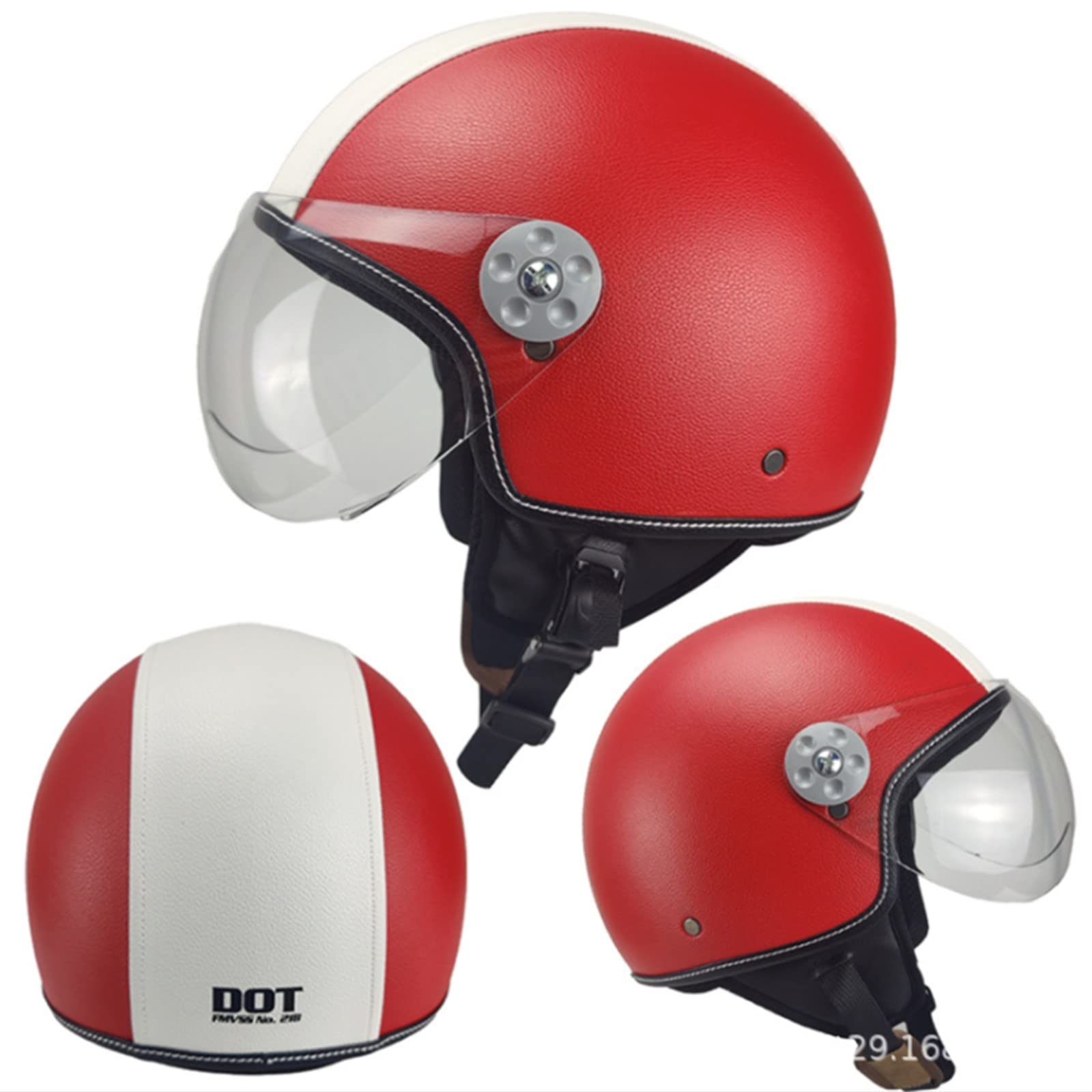 EPLUS Skateboard-helm, fietshelm Vintage motorhelm - Open helm met dubbele vizier voor scooter en brommer - ECE-goedgekeurd