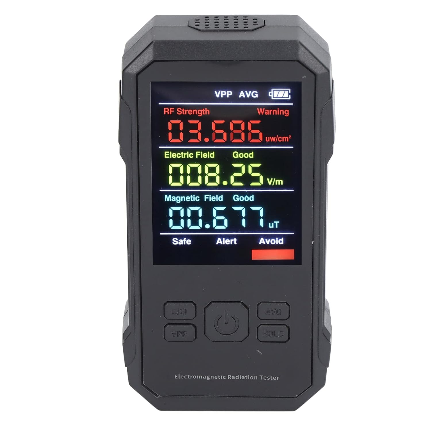 flexman EMF Meter, Multiple Function Electromagnetic Radiation Tester with Battery, Handheld Digital High Frequency Radiation Detector for Home Office Ghost Hunting (Black)