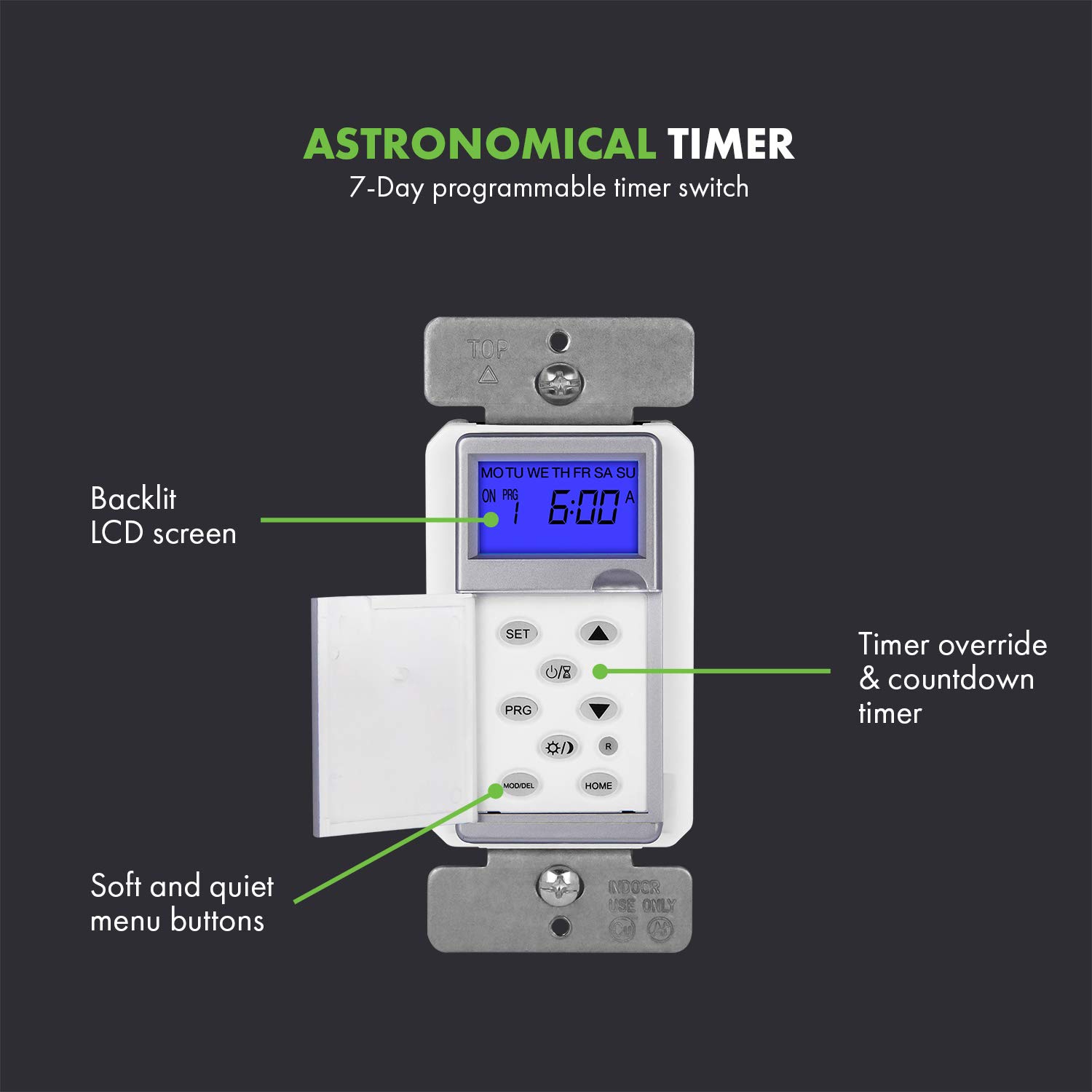 Digital Astronomic Timer Switch, 7Day Programmable