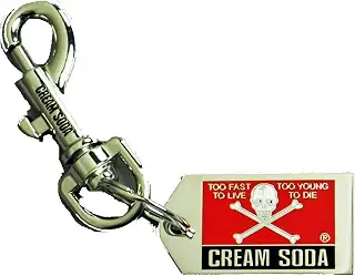 CREAM SODA 角ドクロ プレート キーホルダー ☆ creamsoda PINK DRAGON クリームソーダ