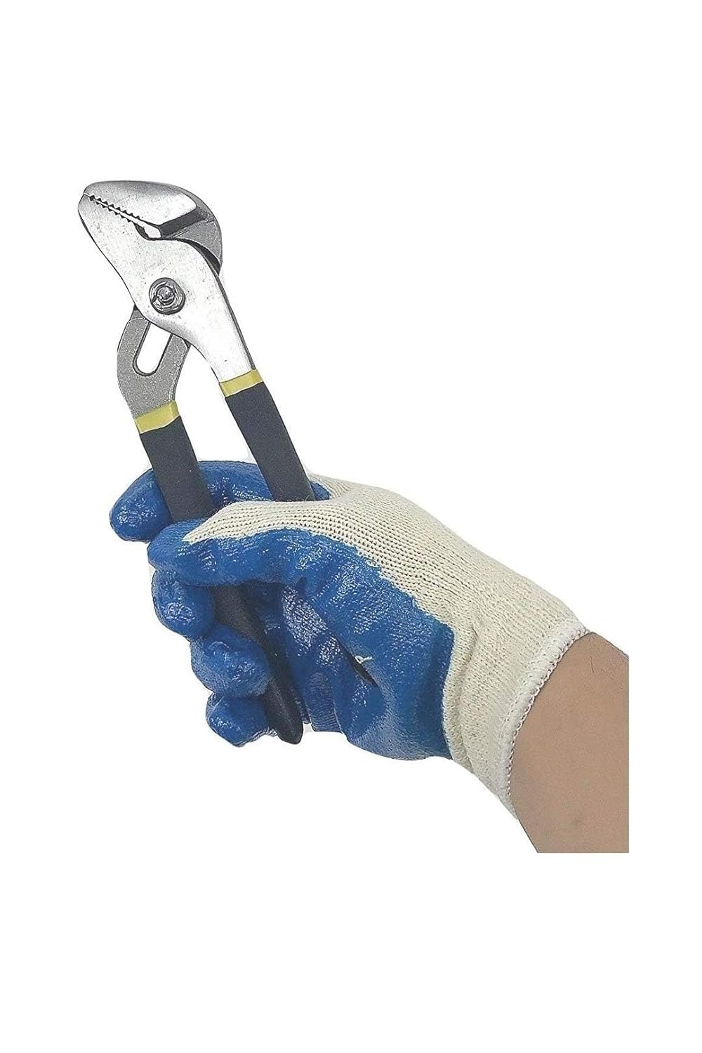 300 Pairs Working Gloves Cotton/Poly With Blue Latex Rubber Palm Coated (1 box)