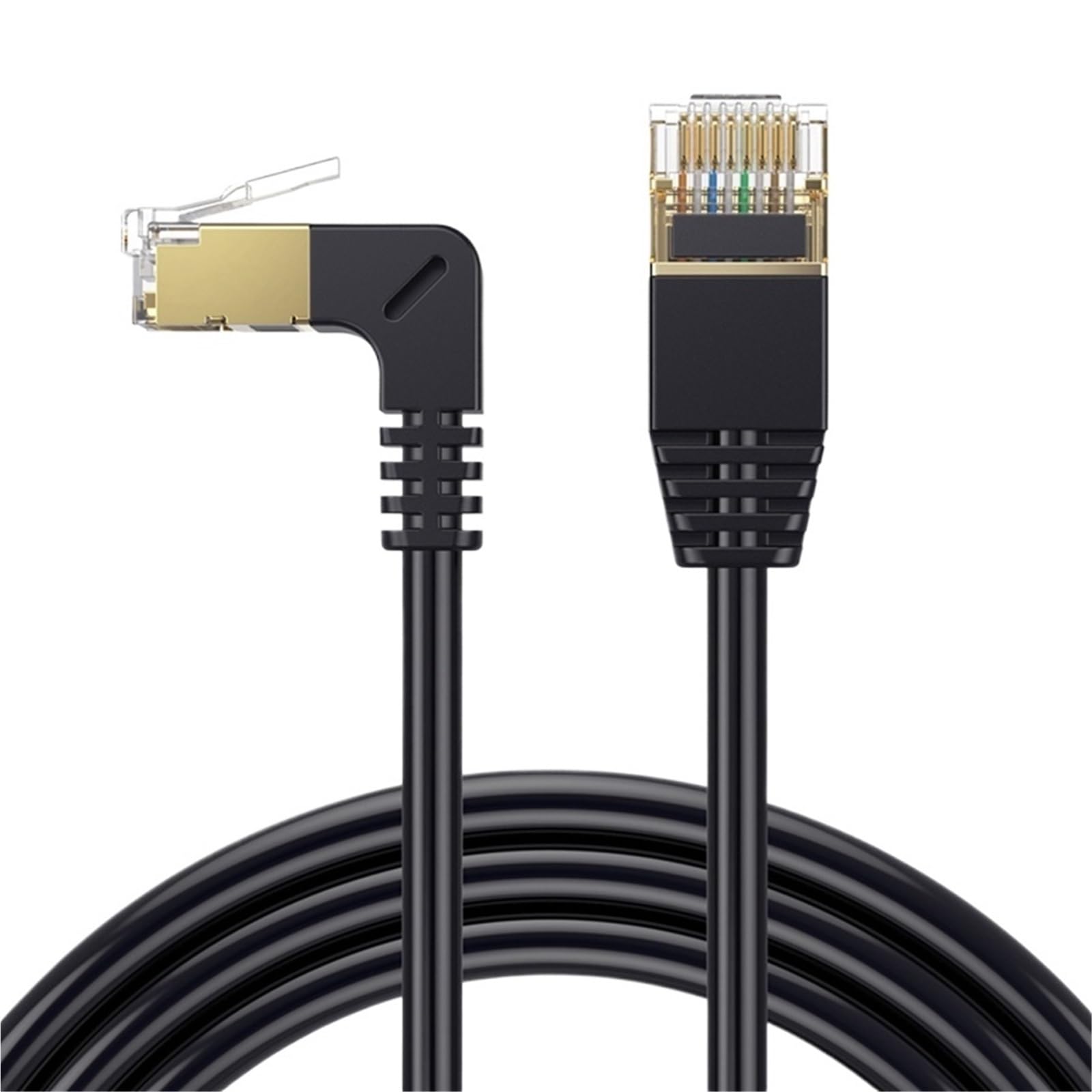 Ultra cienki kabel Ethernet Cat8 SFTP 40 Gbit/s Cat 8 RJ45 sieciowy LAN, zakrzywiony 90 stopni w górę i w dół, kabel internetowy RJ 45 Ethernet, 0,25 m – 3 m (Up Angled, 1 m)