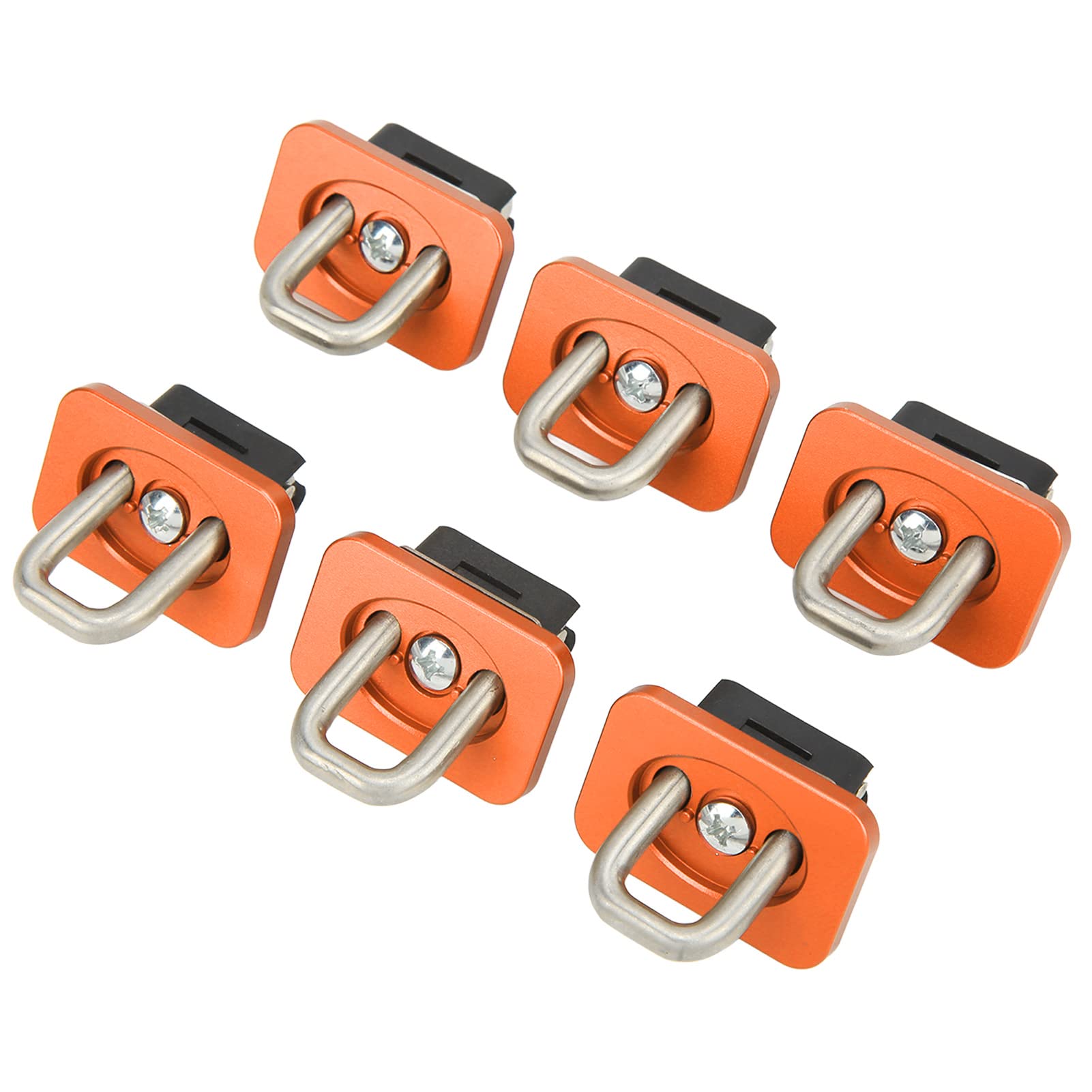 Juego de 6 anclajes de amarre para cama de camión, anillos de de acero inoxidable, repuesto de 1000 libras para 2007-2021 (Naranja)