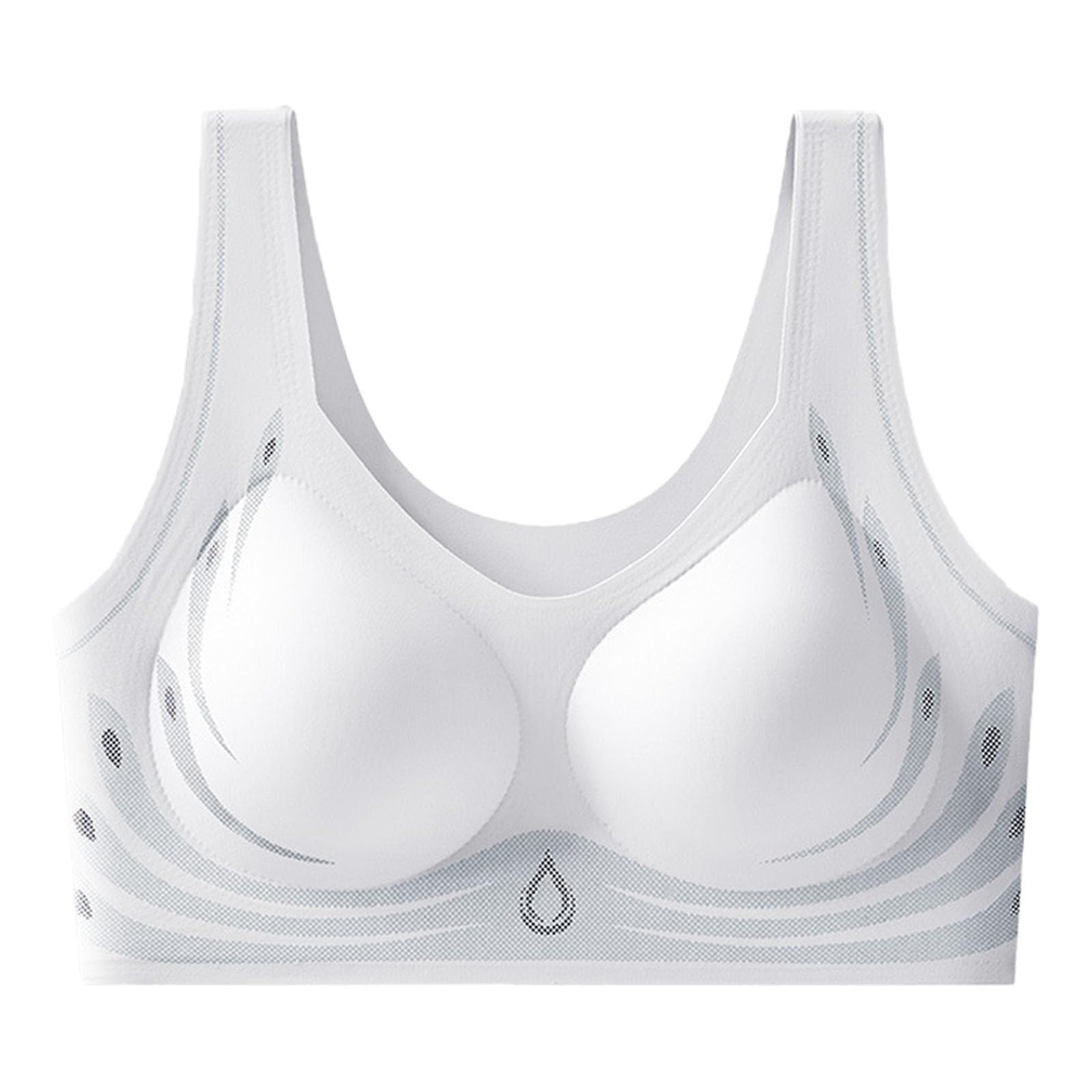 Biustonosze bez fiszbin Push Up UK Bez fiszbin Bez fiszbin Komfort Plus Size Push-Up Pełne pokrycie Wyściełane duże piersi Biustonosze na co dzień Wsparcie Lift Wygodny, bez fiszbin, prążkowany