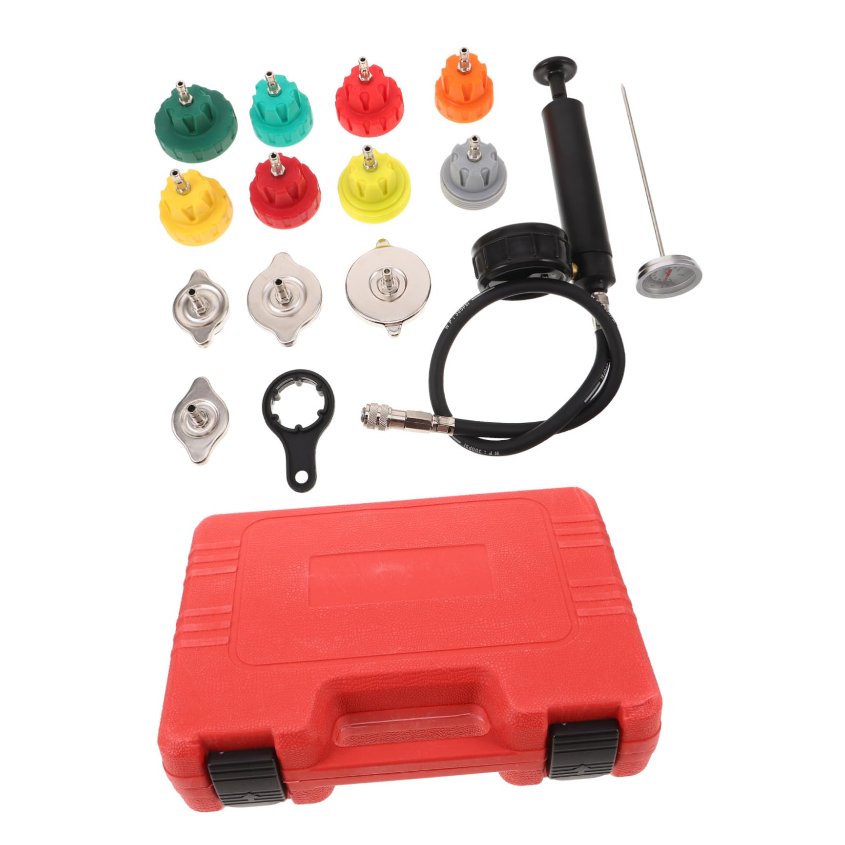 Tester di Pressione Radiatore Strumento per Veicoli e Compatibilità, Metallo e Plastico per Professionisti e Appassionati Fai-da-Te