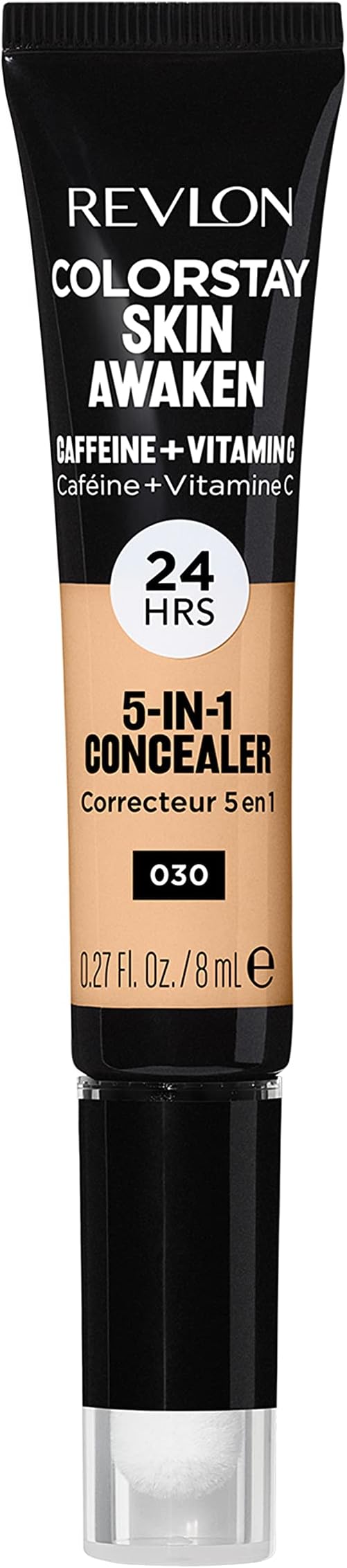 ColorStay Skin Awaken 5-in-1 Concealer, Lightweight, Creamy Longlasting Face Makeup with Caffeine & Vitamin C, For Imperfections, Dark Circles & Redness, 030 Light Medium, 0.27 Fl Oz