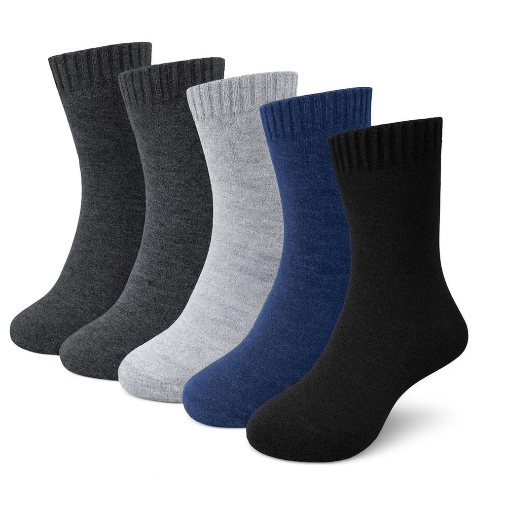 Men's Thermal Woolen Winter Socks | Thick Terry with Thermal Control & Extra Cushioning for Maximum Warmth | Cozy Calf Length Socks (Multicolor, Free Size)-image-49