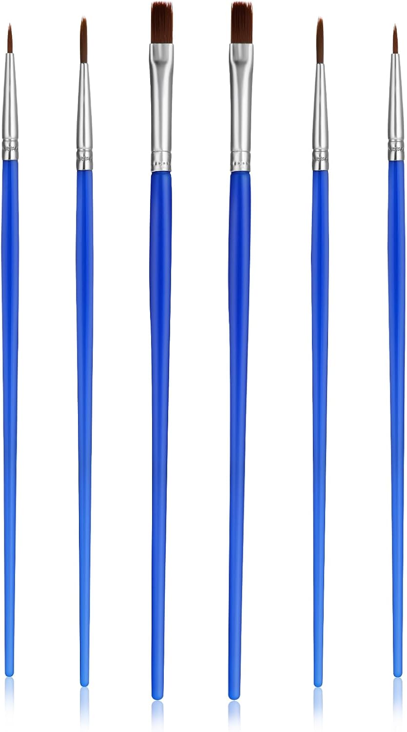 Detail Paint Brush Set, 6 Pieces Thin Detail Paint Brush Miniature