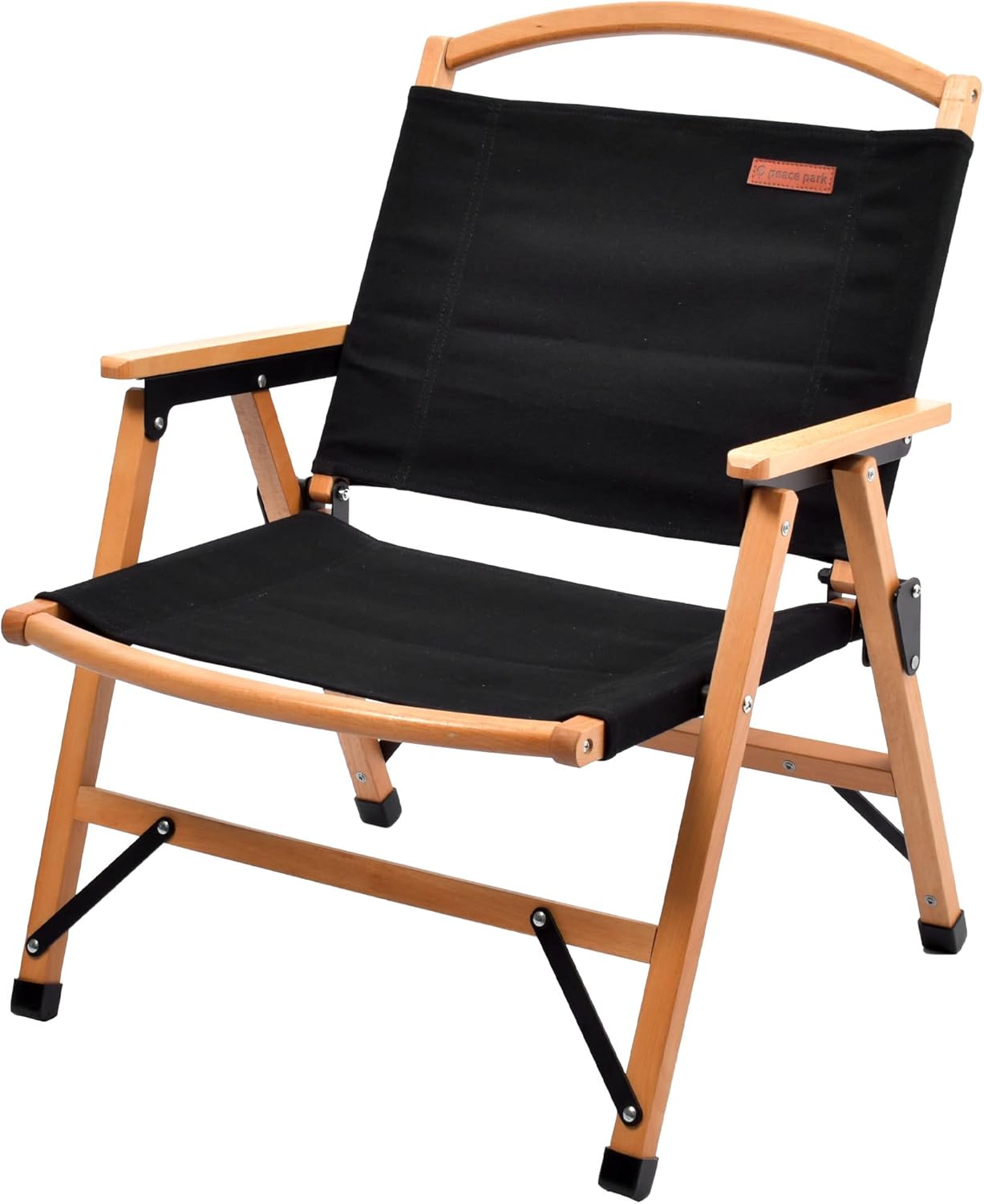 ピースパーク(Peace Park) Camping Chair, Wood Chair, Outdoor Chair, Low Chair, Foldable, Storage Bag Included