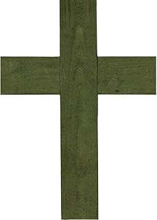 Ekena Millwork DECR014X020X0750CRSGR Vintage Farmhouse Cross, Barnwood Decor Collection, 14"W x 20"H x 3/4"D, Restoration Green