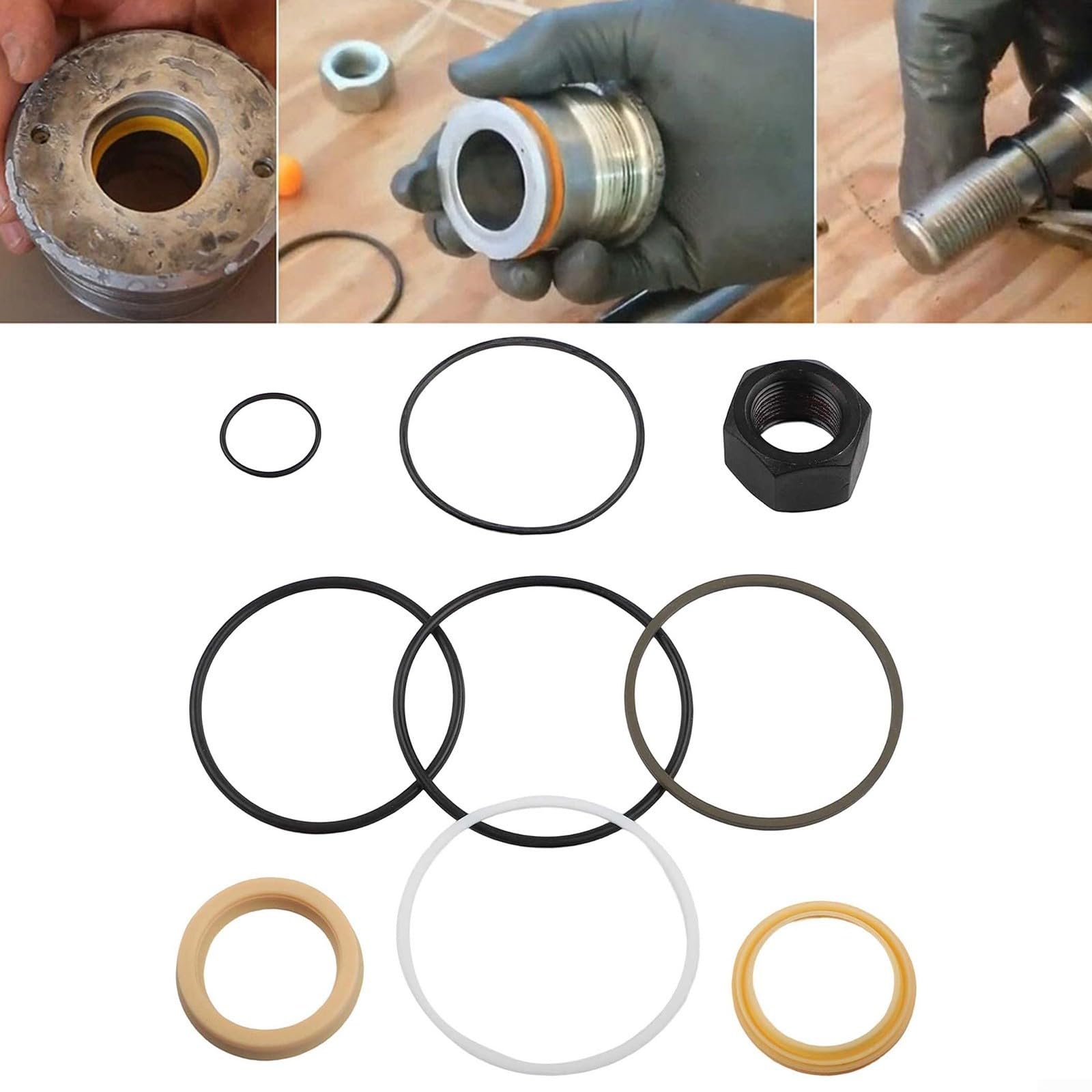 Niceminiwall Para Bobcat Tilt Cylinder Seal Kit 743 751 753 853 843 para minicargadora, número de pieza 7135551, barra de 0.5 pulgadas, diámetro interior de 3.25 pulgadas