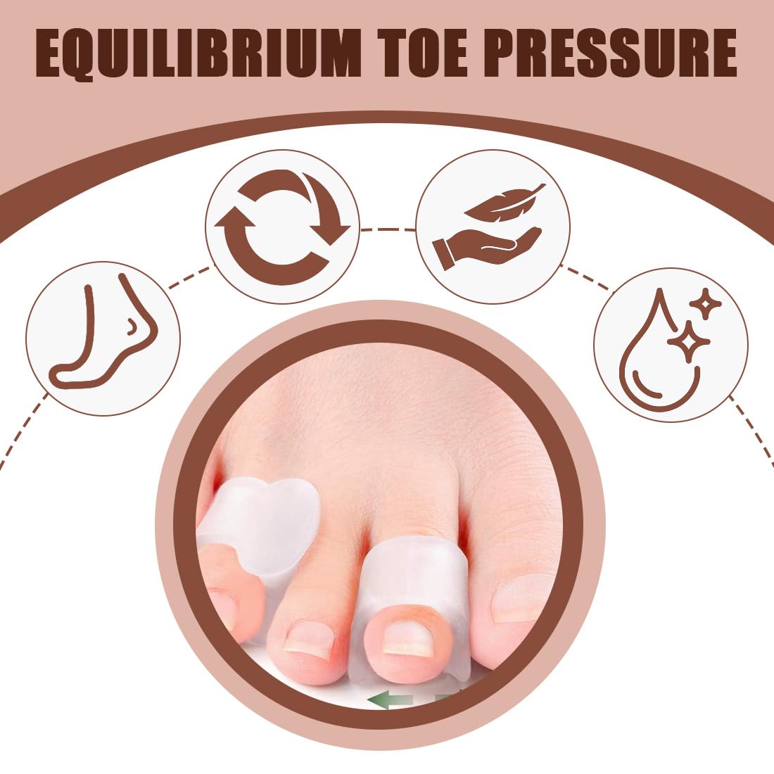 Gel Toe Separator, Pinky Toe Spacers, Separatore Dita Piede, Small Toe Sleeves per prevenire lo sfregamento e ridurre la pressione (confezione da 12, trasparente)