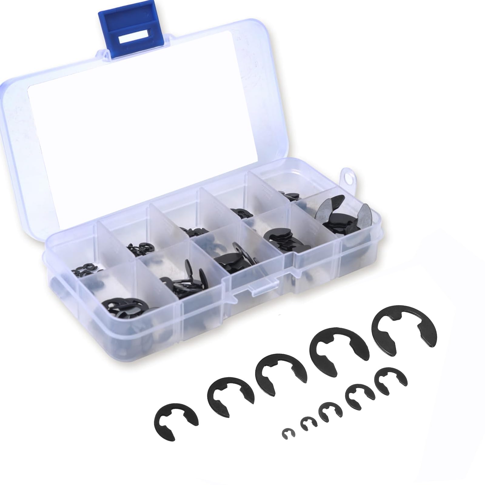 580 Anelli Elastici E-Clip In Acciaio Inox - 10 Misure Da 1.5mm A 10mm Per Fissaggi Meccanici - Foto 2