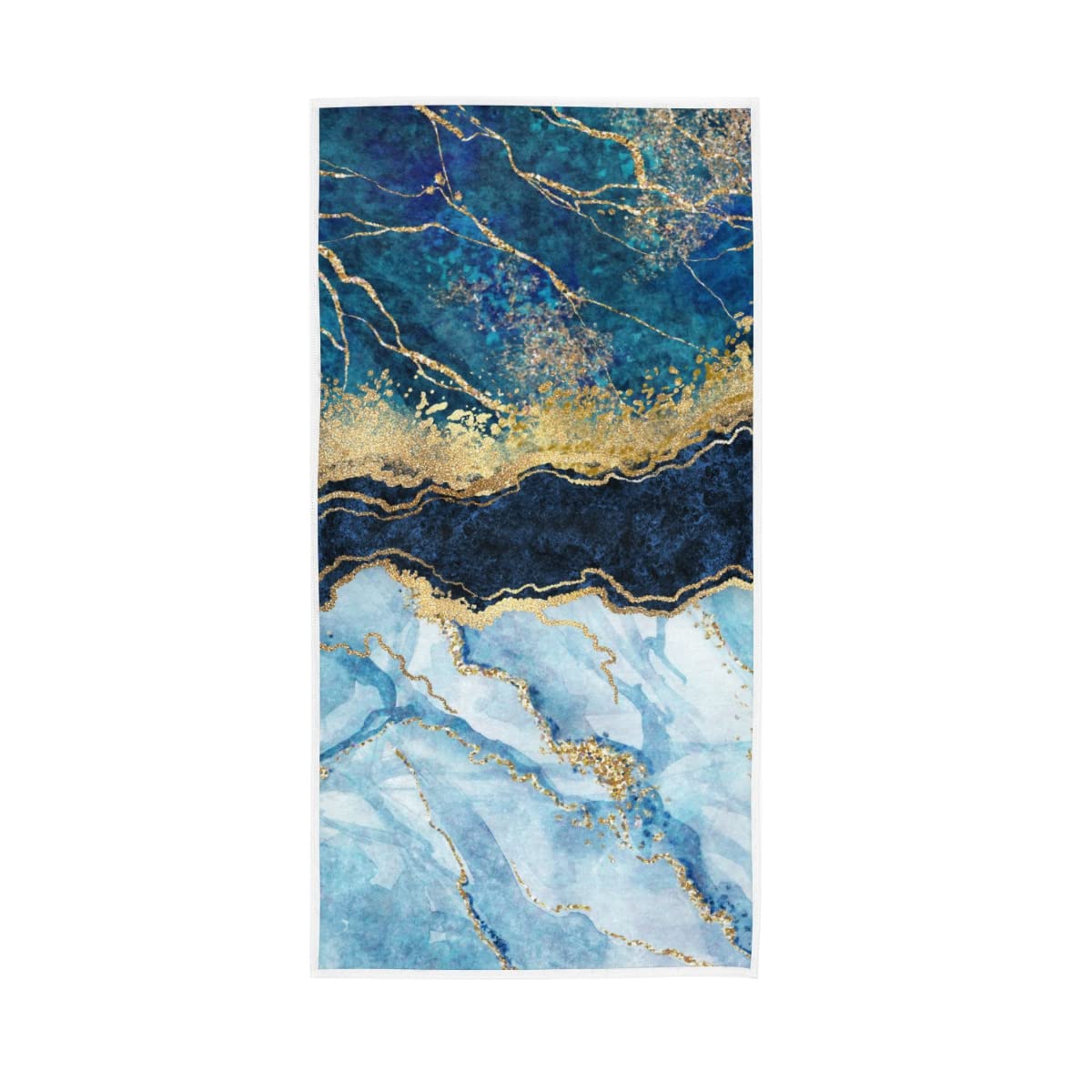 HUYGD Blue Marble Soft Hand Towels Absorbent Bath Towel Multipurpose for Bathroom Hotel Gym Spa 30"x15"