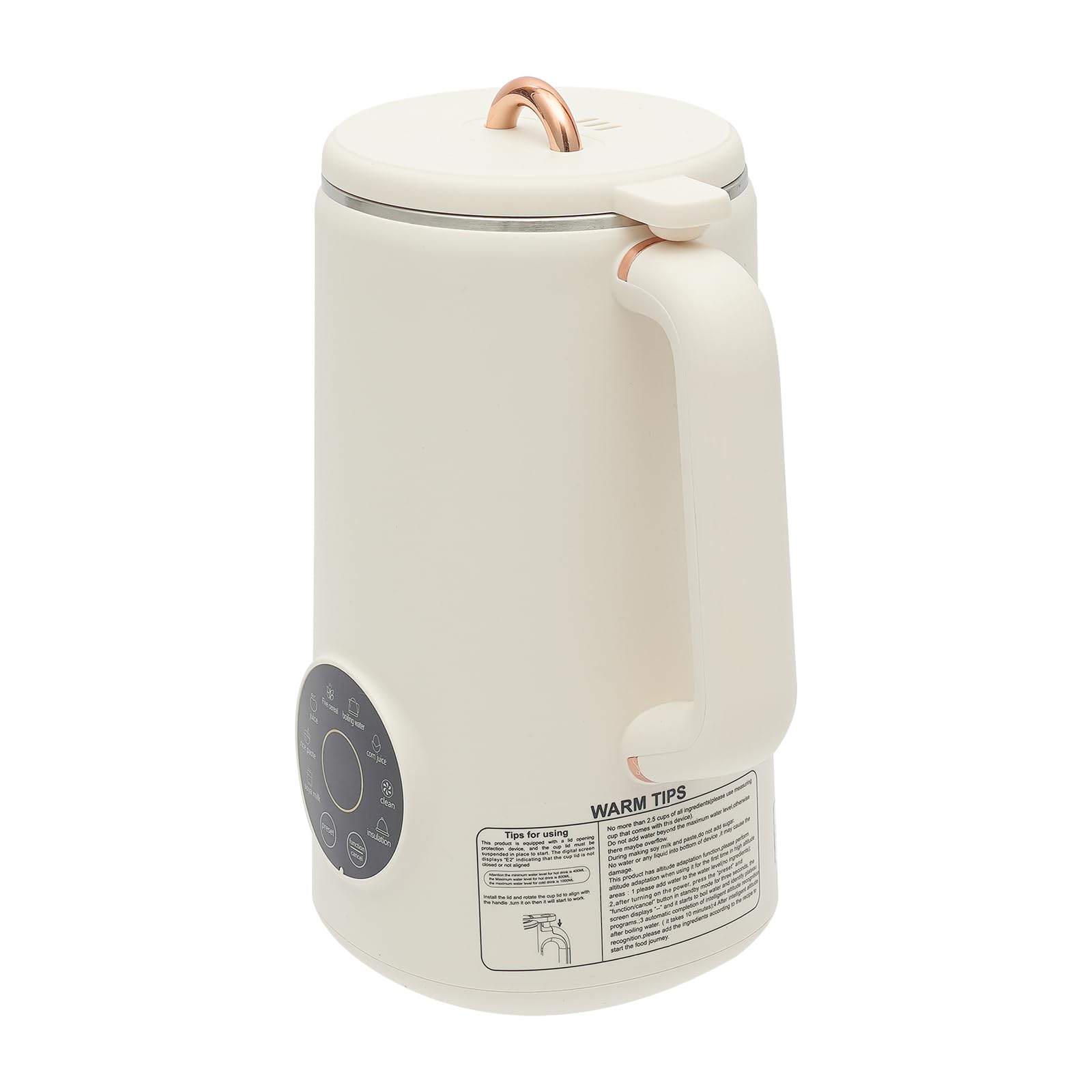 Macchina per latte di soia & macchina per latte di noci, 1000ml Preparatore di latte vegetale Preparatore di latte di noci Autopulente Funzione di isolamento termico, Macchina per latte di soia