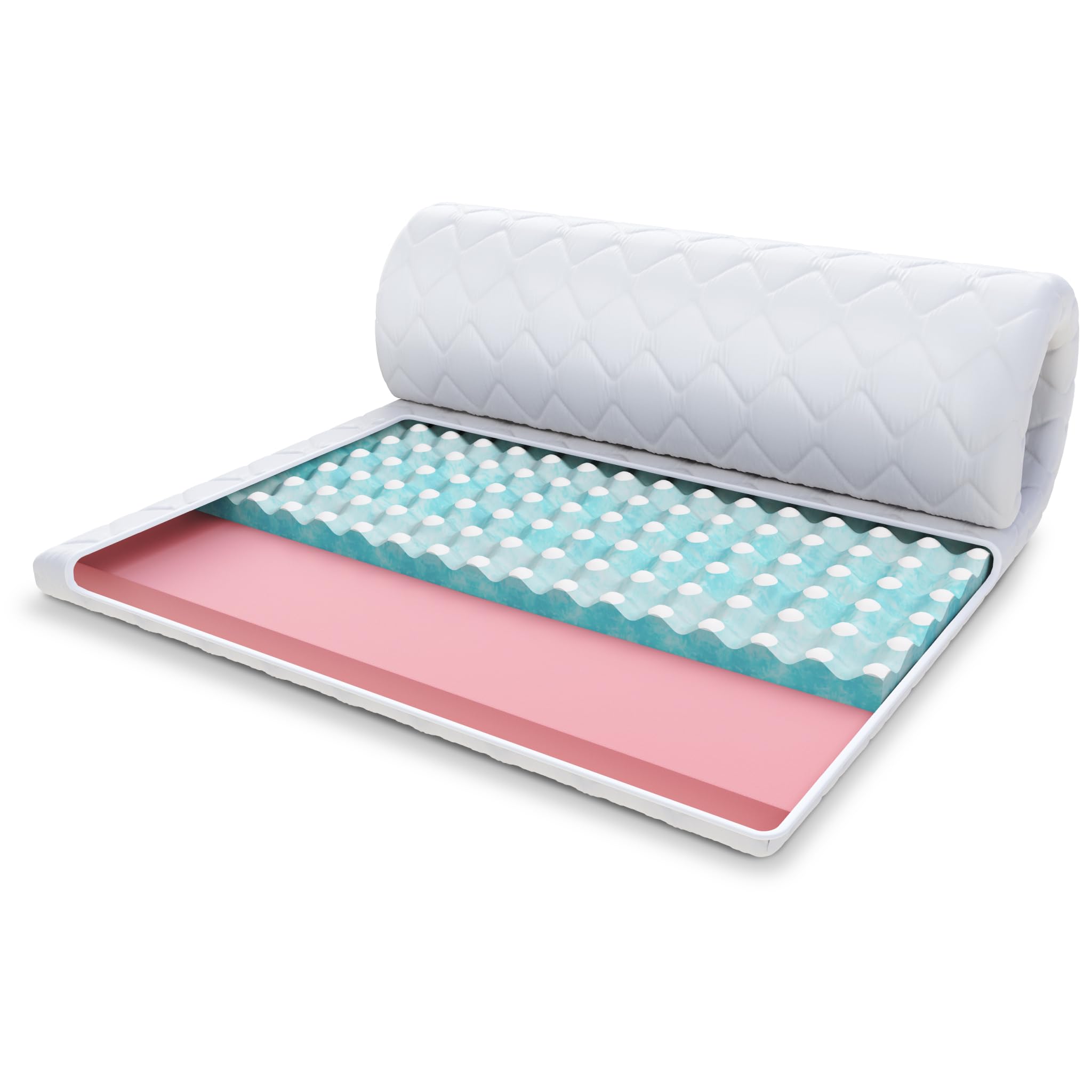 Surmatelas En Latex 140x200 Cm - Épaisseur 8 Cm, Dureté H2/H4, Hypoallergénique, Certifié Öko-Tex !