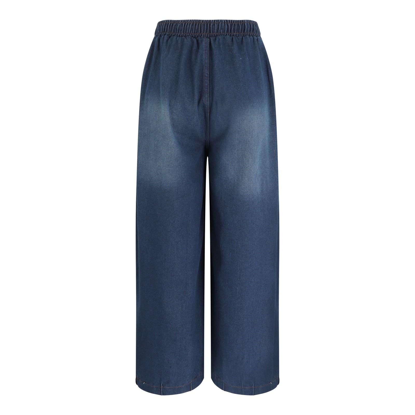 Generisch Jeans Damen Lang Jeanshose Damen Mit Kordelzug Leicht Sommerhose Waschjeans Freizeithose Denim Musselin Hose Luftig Palazzo Hosen Stoffhose Baumwolle Weich Mit Taschen Flowy Loungehose