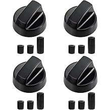 4 Pack Black Universal Cooker Knobs Replacement Set - Heat-Resistant Gas Hob Knobs for Electric Ovens, Stoves & Kitchen Appliances with 12 Accessories