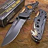 Factory Manufactured TAC-Force Knife Blade EMT EMS Orange Rescue Folding Pocket