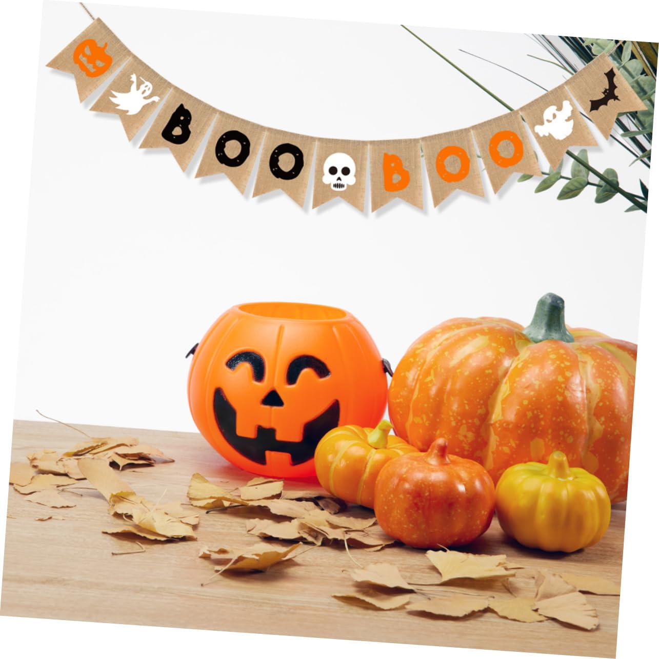 TOPBATHY 4 Stück Boo-Banner Dekorative Wimpelkette Halloween-Party-anhänger Halloween-Mantel Türanhänger Halloween Hängende Banner Halloween-Party-Banner Halloween-Party- Sackleinen