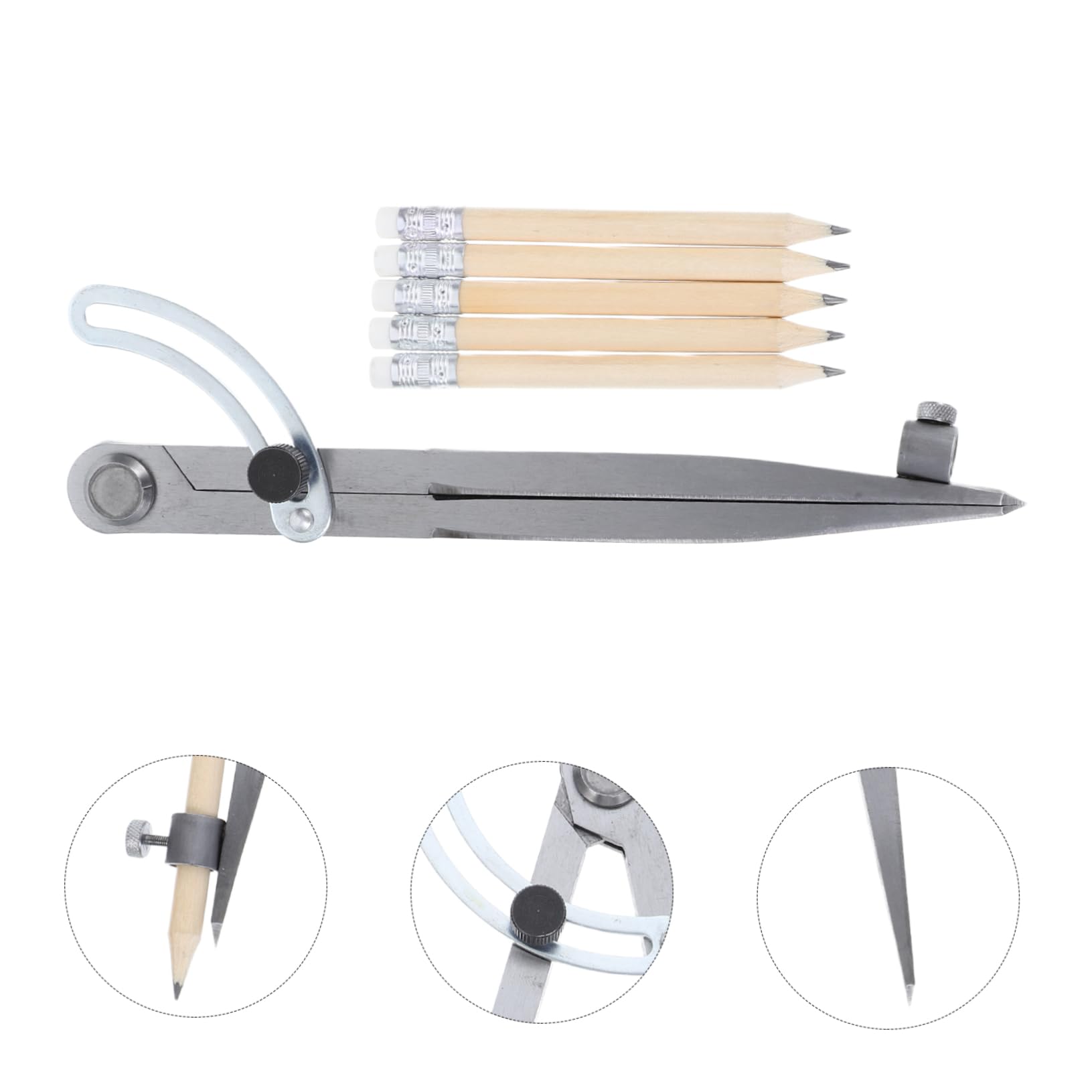 1set Compasso Da Disegno Professionale Con Portamatite Matite Strumento Di Precisione Per Geometria e Lavorazione Del Misurazioni Accurate e Versatile Per Progetti Di Design
