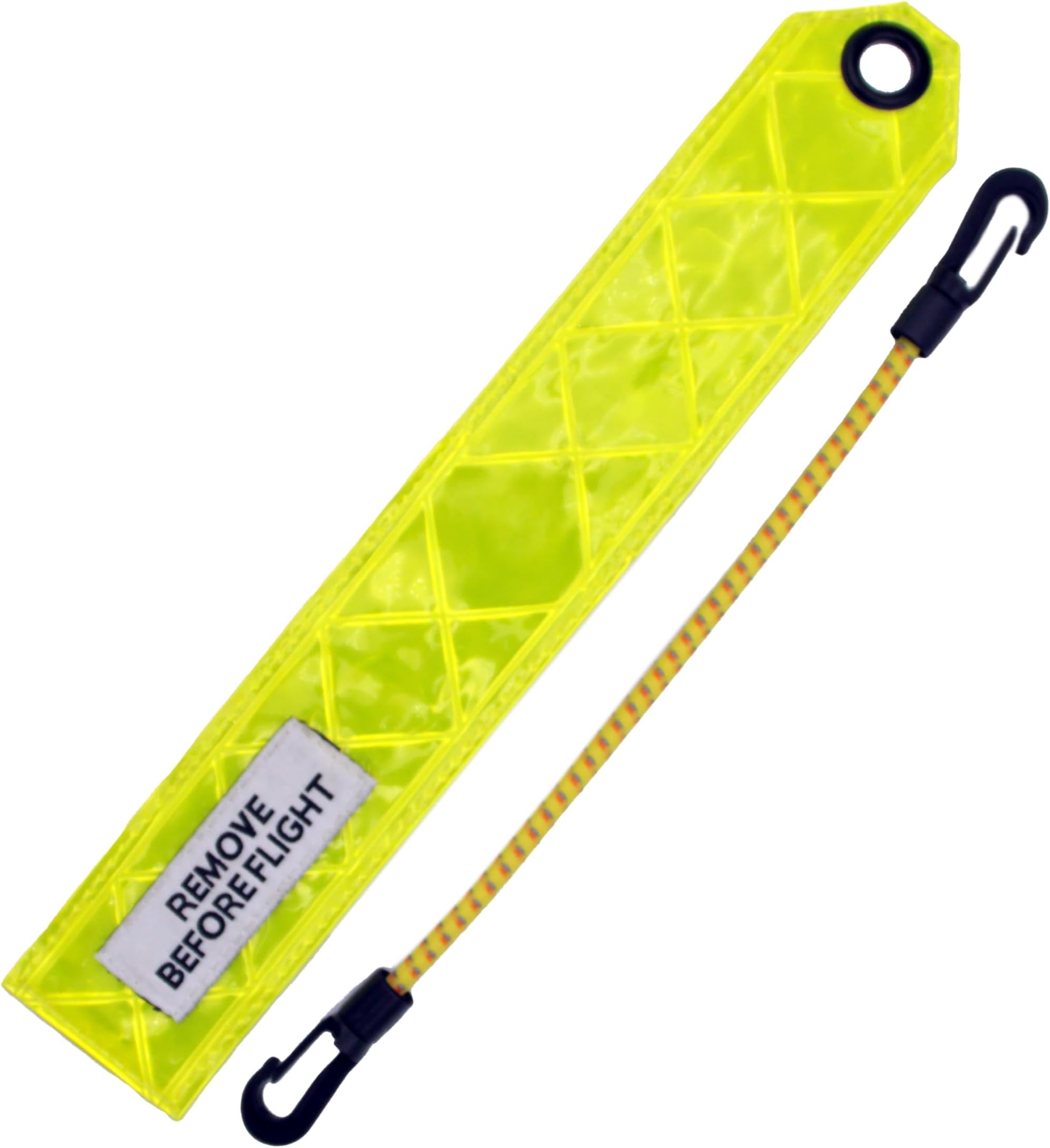 WICKS Remove Before Flight Streamer with High Visibility Design. Features Hi-Viz, 12" Long Streamer with 10" Bungie Chord with Clips. Also Makes Great Keychain Lanyard for Aviation Fans.
