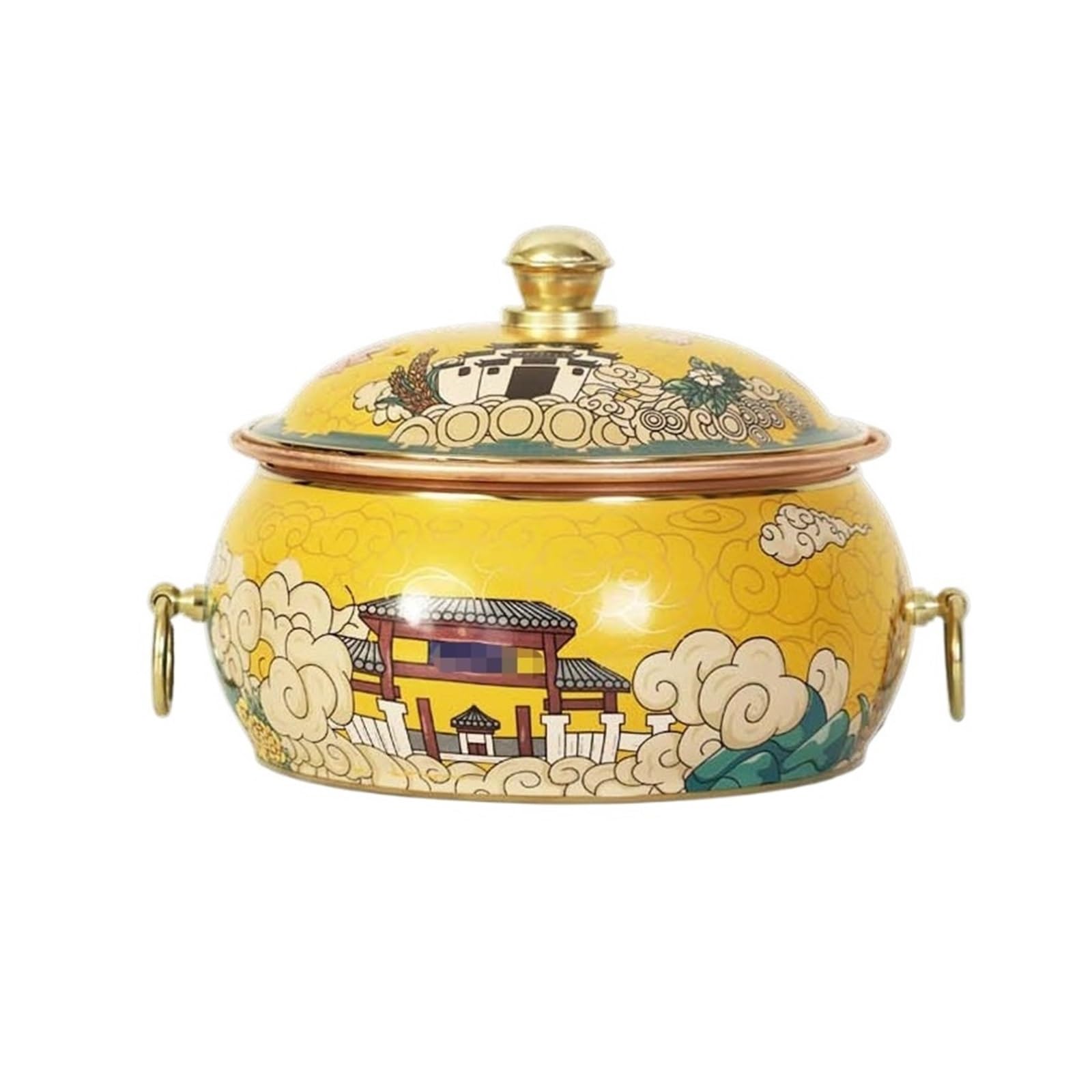 Olla de cobre calentador de alimentos individual de 16cm para inducción eléctrica y shabu