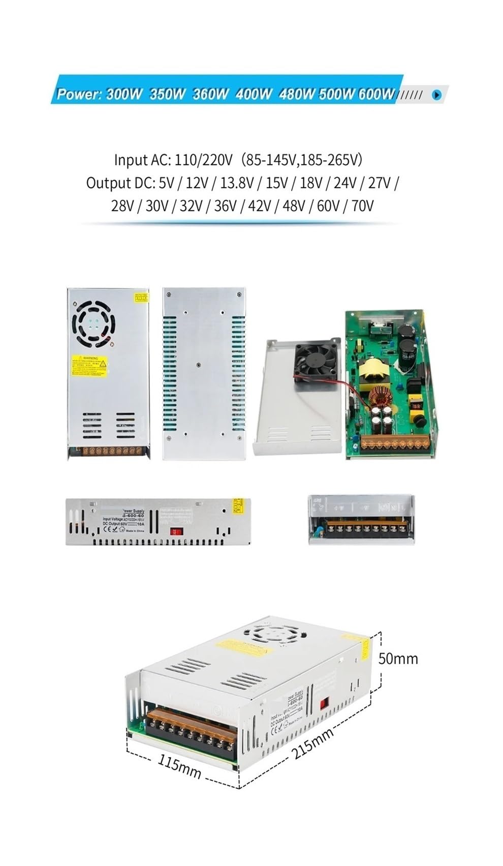 Transformator napędowy AC na DC 48 V 10,4 A 500 W do silnika CNC Przemysłowy elektroniczny sprzęt elektryczny itp. perfection