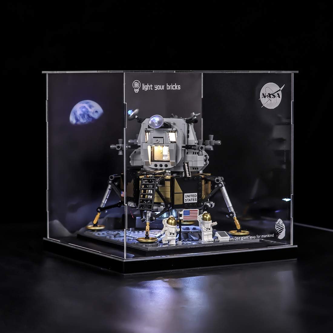 Acrylic Display Case for Lego NASA Apollo 11 Lunar Lander - Clear Display Box Showcase Compatible with Lego 10266 ( Lego Set not Included )