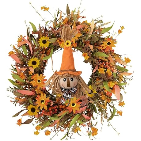 j'floru Fall Scarecrow Wreath