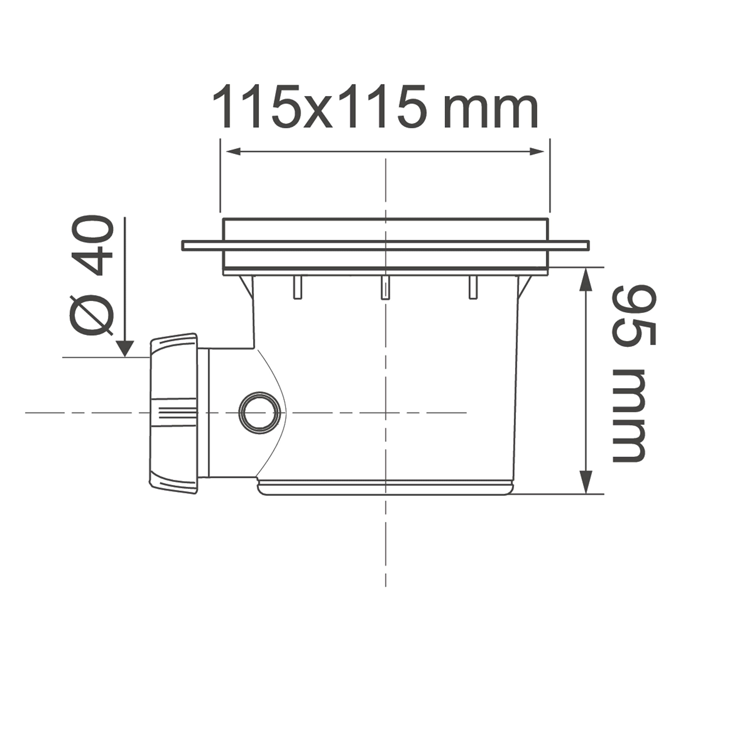 Wirquin 30723995 - Piletta per doccia Venisio orizzontale con griglia in acciaio inox, cromato