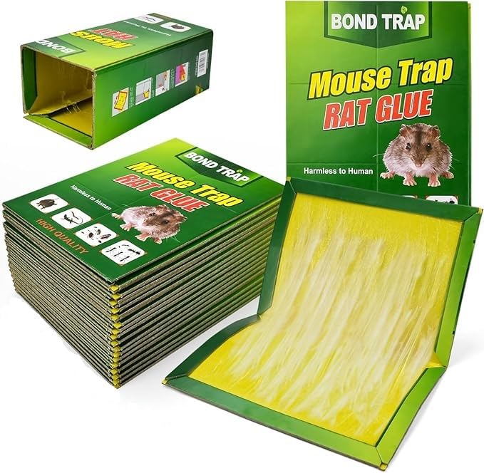 ZACUDA 20 PCS Trampas para Ratas y Ratones Trampa Pegamento Ratones Trampa Adhesiva para Cucarachas Trampas Adhesivas para Parásitos para Cocina, Salón, Baño, Dormitorio, Oficina
