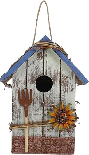 SUPVOX - Casa para pájaros de madera para colgar al aire libre, color rojo, talla S, Material sintético., azul, Large