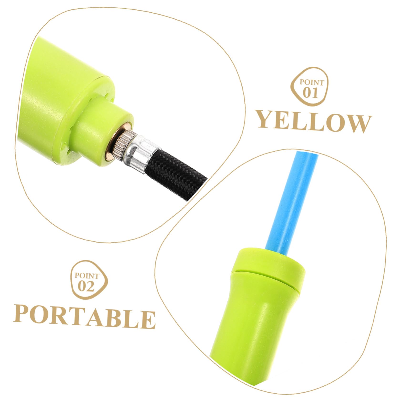 TOYANDONA Mini Inflador Portátil para Diminuto Aire Inflable Práctica De Bicicleta Amarillo Abs