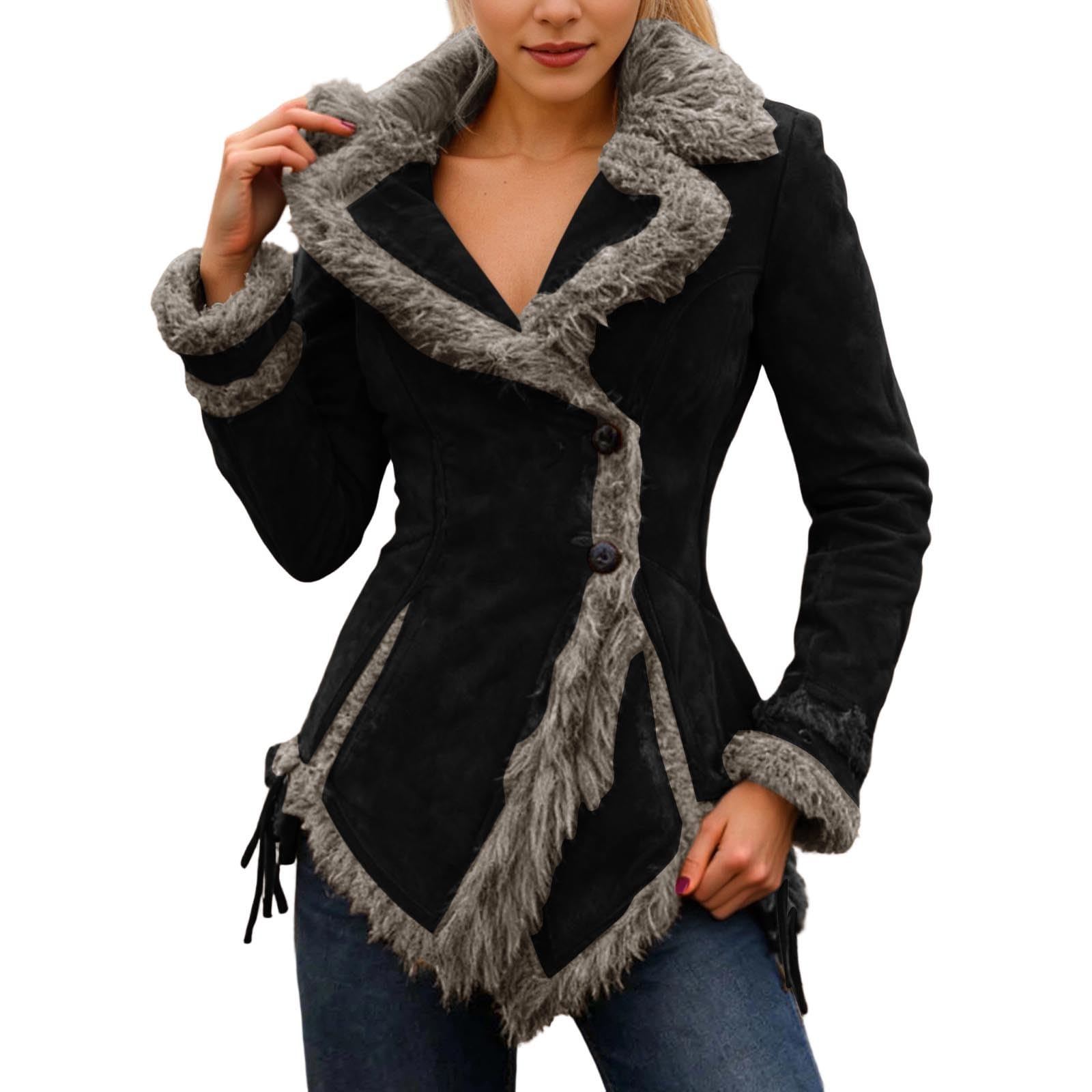 Abrigo Largo Bohemio Desgastado de Talla Grande para Temporada Otoño Invierno con Detalles de Cuello Simulado y Diseño de Moda