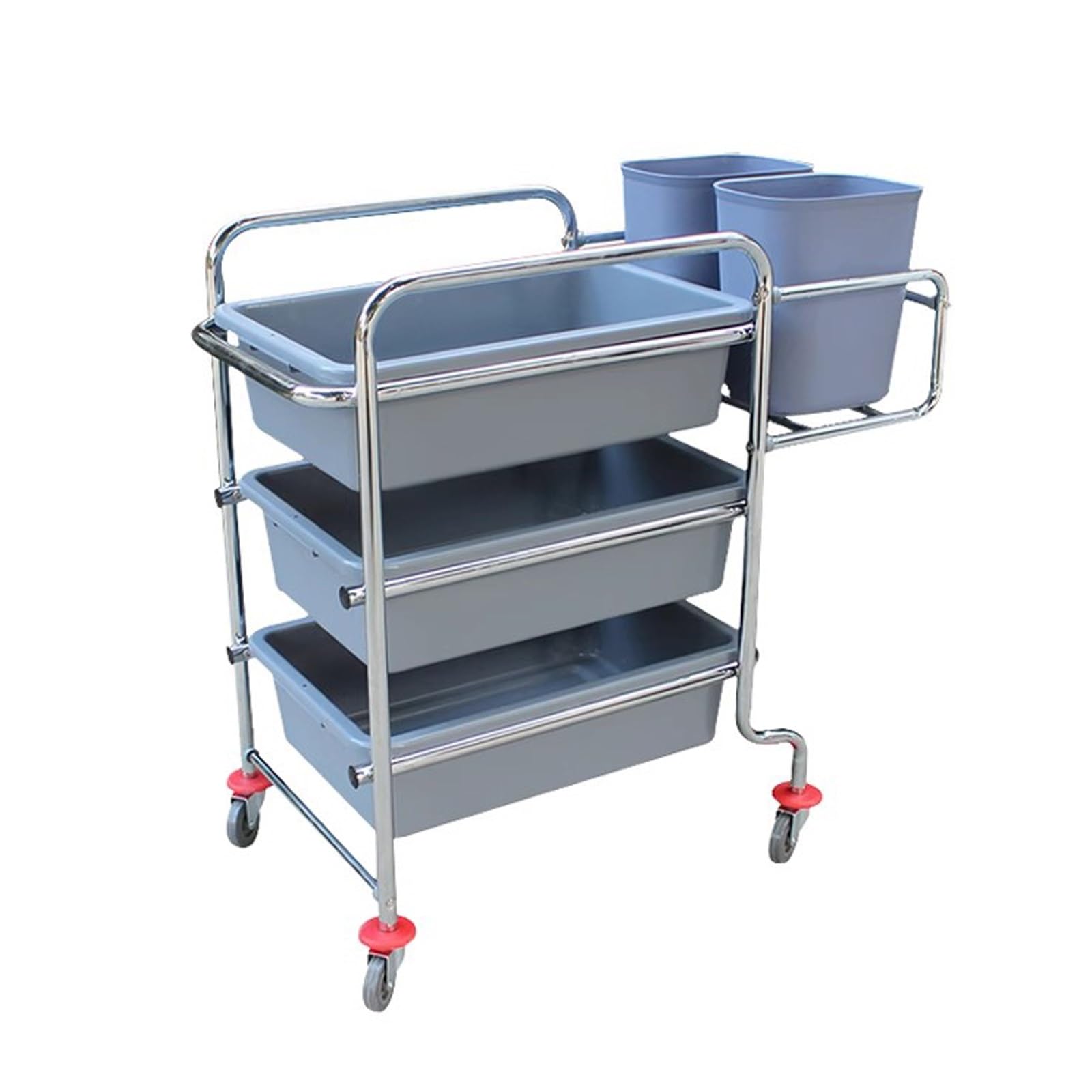 Carrito de metal para recoger platos, carrito de recogida de placas de empuje de acero inoxidable, carrito de cocina rodante para escuelas, restaurantes, hoteles