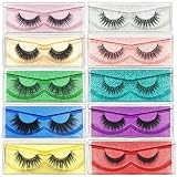 False Eyelashes 10 Pack Lashes, 13-15mm Wholesale 5D Fake Faux Mink lashes, Fluffy Natural eye Lashe