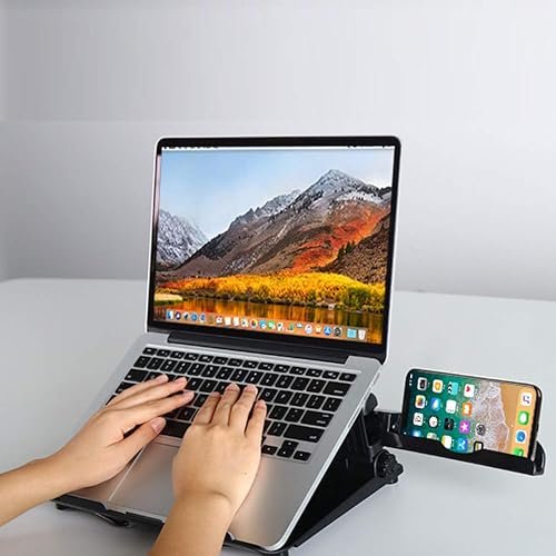 Miniatura 3 de COOSKIN Escritorio ligero y ventilado para portátil con soporte ajustable para teléfono, plegable y portátil, compatible con base de cuaderno de 13