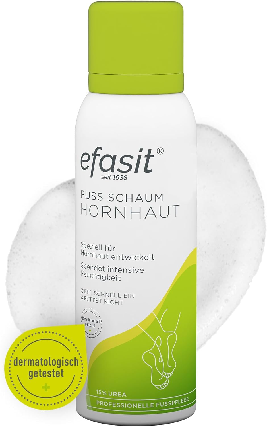 efasit Foot foam calluses with 15% urea, suitable for diabetics, vegan, 125 ml