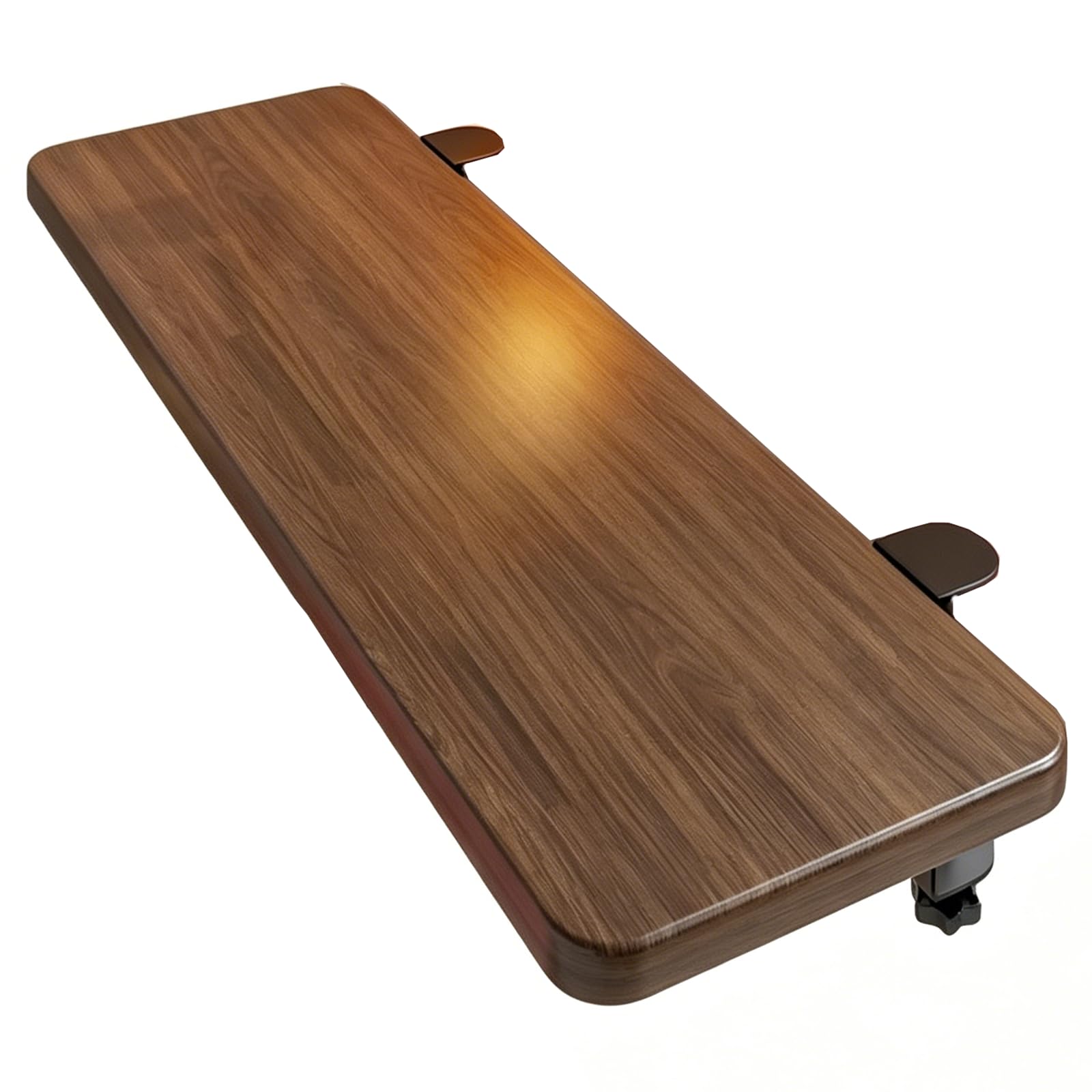 Vassoio Estensibile Ergonomico per Scrivania, Prolunga per Scrivania con Bracciolo, Estensore per Tavolo Pieghevole a 90° in Legno Regolabile E Ripiano di Supporto (80x25cm,Walnut)