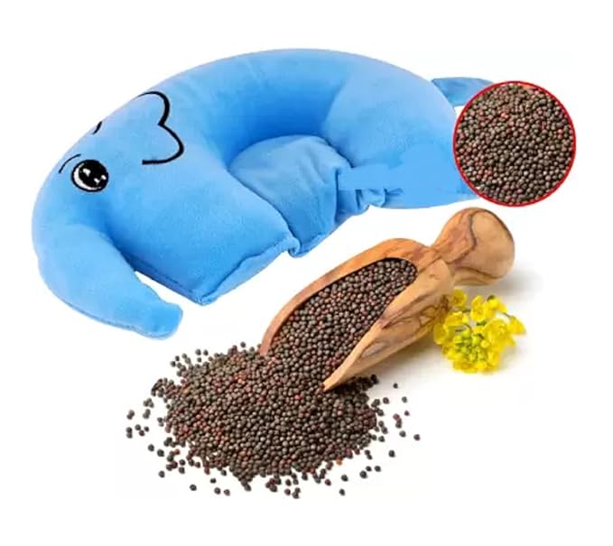 HUG PUPPY Mustard Seeds (Rai) Pillow for New Born Baby, Soft Fabric